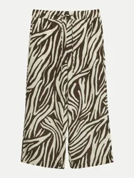 BLACK LABEL Wide-Leg Hose mit Zebramuster Braun 42