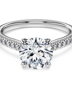 Eternity SolitÃ¤rring, Im Labor gezÃ¼chtete Diamanten 1,7 ct tw, Runde Form, 18K WeiÃŸgold Unisex 52