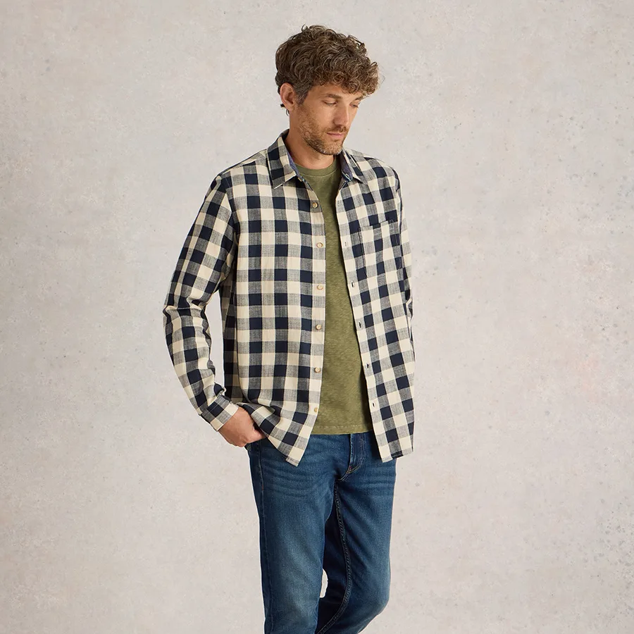 Buffalo Check Long Sleeve Shirt - Navy Multi - White stuff - FashionsVida