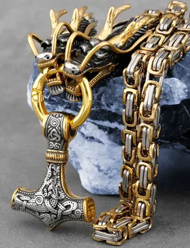 Men's Stainless Steel Viking Thor's Hammer Pendant Dragon Head Square Necklace Hip Hop Biker Fashion Jewelry Gift Wholesale - Aliexpress - FashionsVida