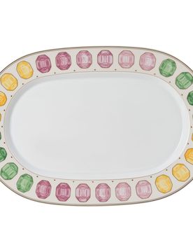 Idyllia Servierteller, Porzellan, Kristallines Printmotiv, Edelstein, GroÃŸ, Mehrfarbig Unisex OS