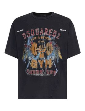 T-shirt in jersey con stampa