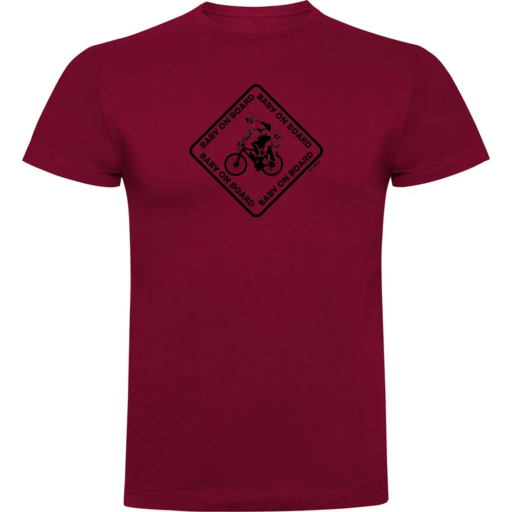 Maglietta A Maniche Corte Baby On Board Dark Red - Kruskis - FashionsVida