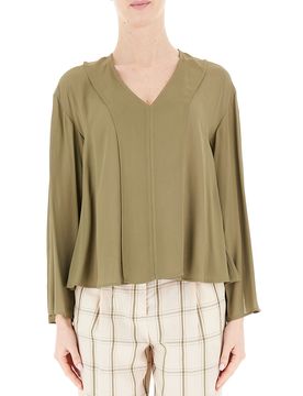 Blusa scollo V LIU JEANS VERDE OLIVA 44