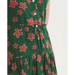 Vestido midi con estampado de flores