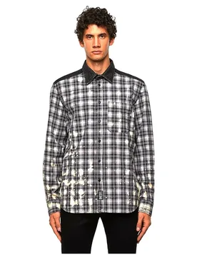 Camicia A Maniche Lunghe Moon Check Black XL - Diesel - FashionsVida