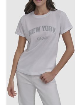 Para mujer. DJ5T1435 Camiseta NY (S), Casual, Algodón, Manga corta