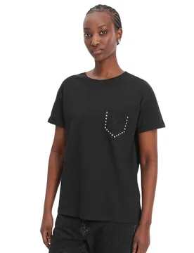 Liu Jo Damen T-Shirt Schwarz 512151
