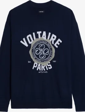 Zadig & Voltaire - Jersey 100% lana de hombre cuello redondo jacquard mangas largas - Zadig & Voltaire - FashionsVida