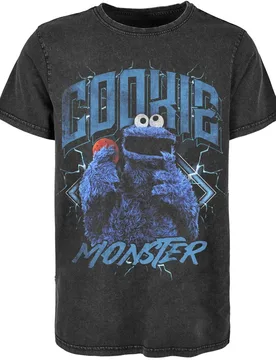 T-Shirt - Krümelmonster Heavy Metal - S bis XXL - für Männer - Größe L - schwarz - EMP exklusives Merchandise! - Männer - male - Sesamstraße - FashionsVida
