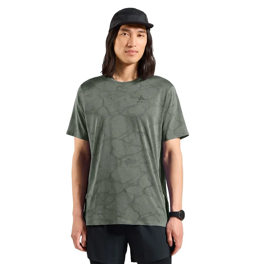 Maglietta A Maniche Corte Zeroweight Engineered Chill-tec Shadow Melange S - Odlo - FashionsVida
