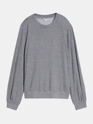 Langarmshirt mit Allover-Print Blau XL