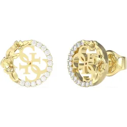 Pendientes 4 love de acero dorado