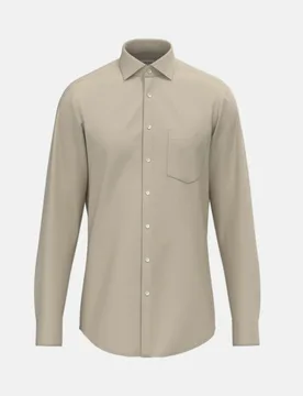 Regular Flanellhemd Uni Beige 39 - Seidensticker.com - FashionsVida
