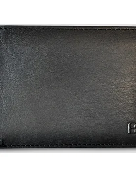 Cartera monedero de hombre tipo americano en piel bicolor negra y azul - Miguel Bellido - FashionsVida