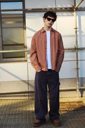 Orange Check Shirt (Size: )