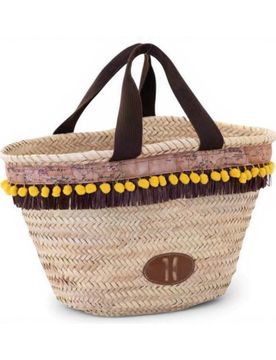 Borsa Secchiello Bloom in Summer Donna Terra in Paglia e Pelle