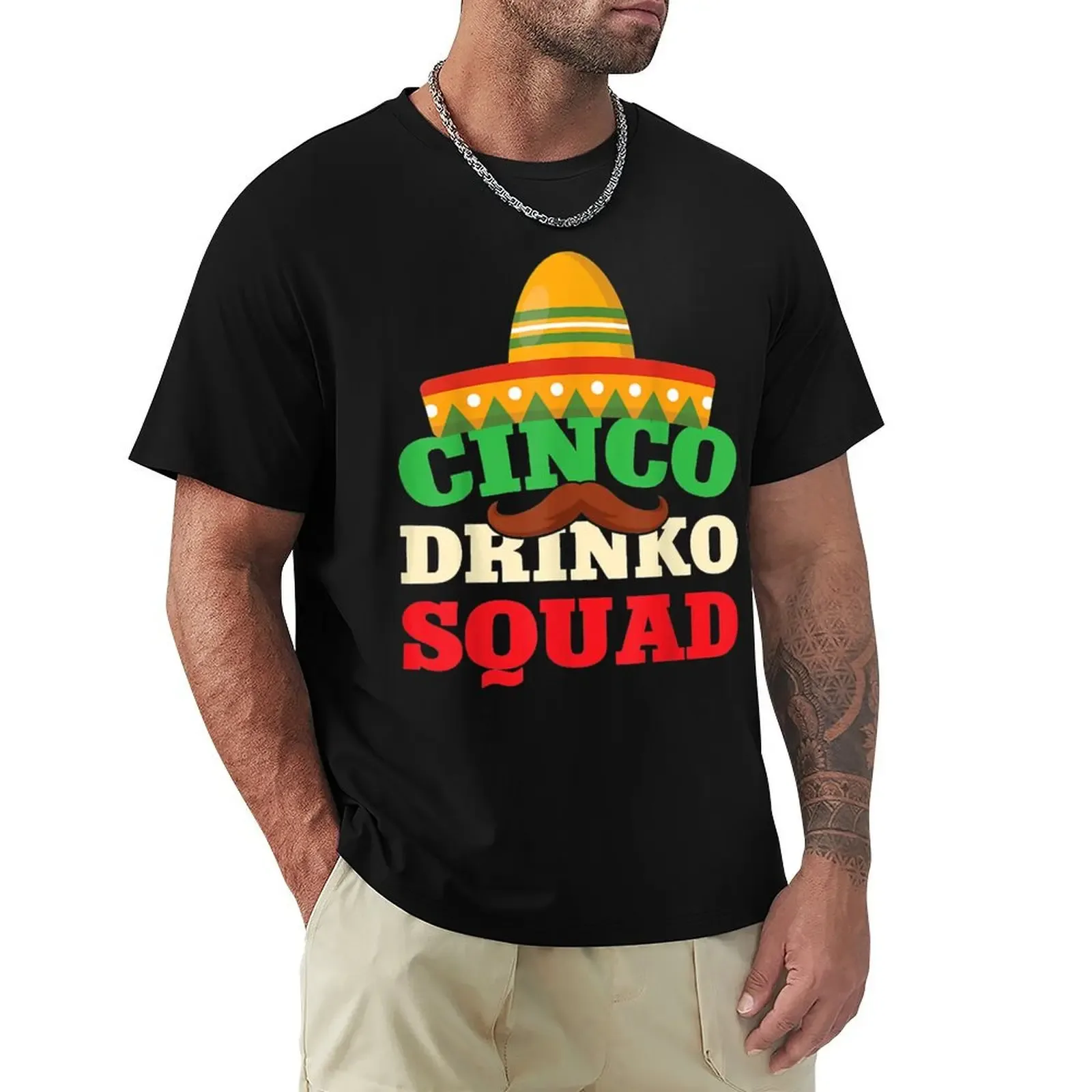 Cinco Drinko Squad Drinking Fiesta Funny Cinco de T-Shirt Basic Solid Color Casual Tee Shirt - Aliexpress - FashionsVida