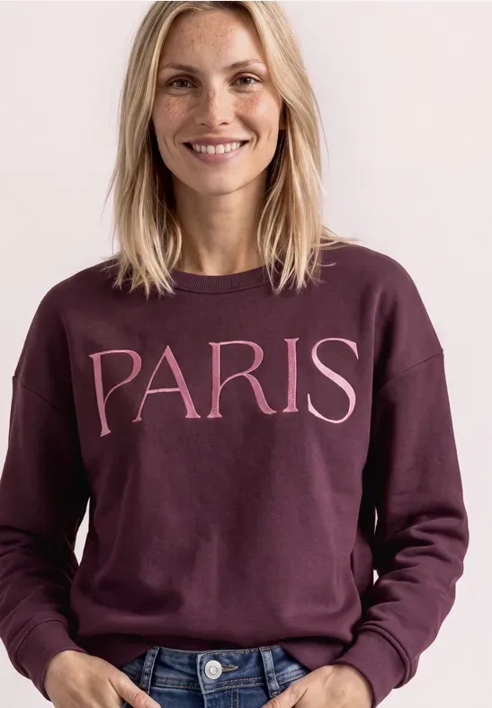 Loose Fit Sweatshirt mit Artwork female Rot - Street One - FashionsVida