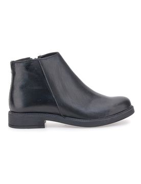 Stivaletti neri in pelle con zip laterale 99 37