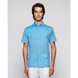 Camisa de punto de hombre manga corta "hilo de escocia"