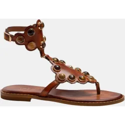 Sandalia de mujer en piel gladiadora