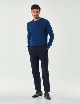 Pantalone Pellizzari drop7 blu in tela Marzotto di pura lana - Rodolfo Pellizzari - FashionsVida