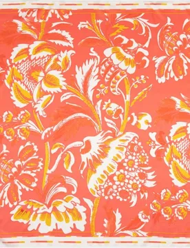 Pañuelo en formato carré con estampado floral Versallesco y acabado acuarelado - Naulover - FashionsVida