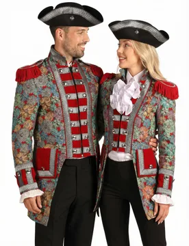 Floral gemusterte Jacken Paarkostüm Premium für Erwachsene - BCI - FashionsVida