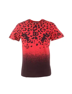 Dolce&Gabbana A Maniche Corte Animal Print Red M - Dolce & Gabbana - FashionsVida