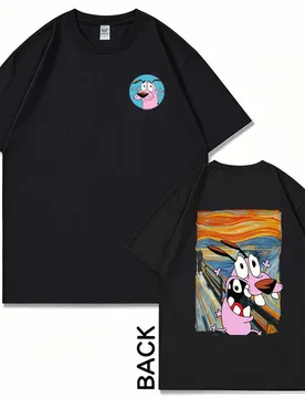 Cute Courage The Cowardly Dog Animated T-Shirts for Men Women Summer Fashion Brave Cartoon Prints Elastic Sports Tops Cotton - Aliexpress - FashionsVida