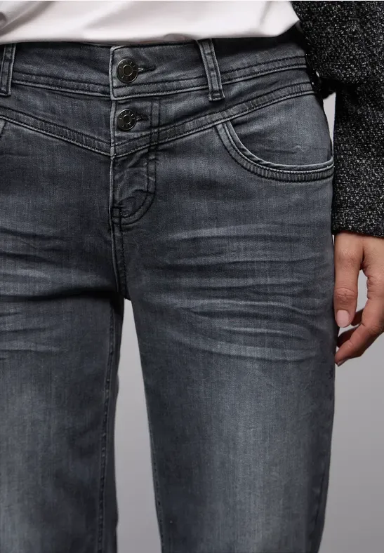 Straight Leg Jeans female Grau - Street One - FashionsVida