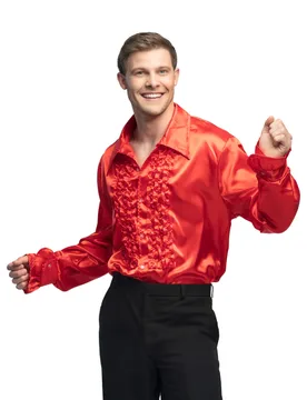 Disco-Erwachsenenhemd 70er-Jahre-Männerhemd rot - BOLAND BV - FashionsVida