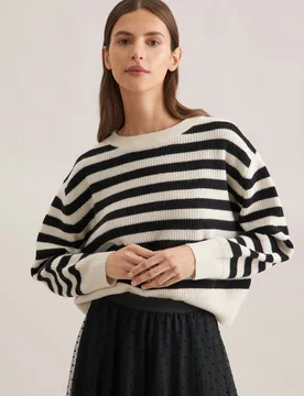 Rundhalspullover mit Kaschmir Schwarz L - Seidensticker - FashionsVida