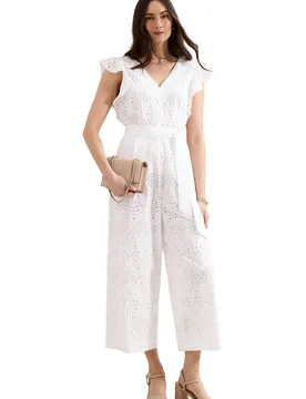 Women's Talulah Jumpsuit in White Size: 14 - White - Size: 14 - Phase Eight - FashionsVida