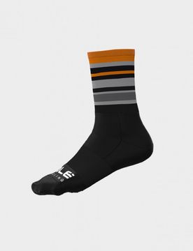 Calzini ciclimo Q-SKIN 16cm STRIPES nero-arancio