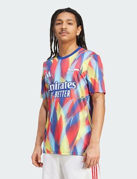 Maglia Arsenal 25/26 pre-partita M Victory Blue / Pure Ruby / Bright Yellow / Bright Cyan
