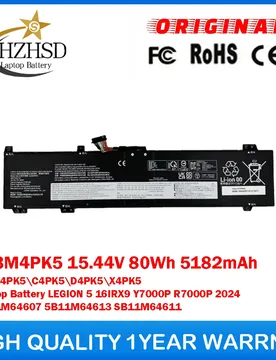 L23M4PK5 15.44V 80Wh 5182mAh L23B4PK5\C4PK5\D4PK5\X4PK5 Genuine Original Laptop Battery For Lenovo LEGION 5 16IRX9 Y7000P R7000P - Aliexpress - FashionsVida