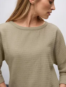 Glitzerndes Strukturshirt female Beige