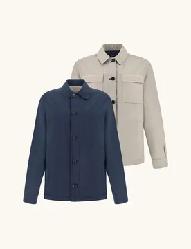 Overshirt reversibile typhoon platinum uomo blu-beige - Paul&Shark - FashionsVida