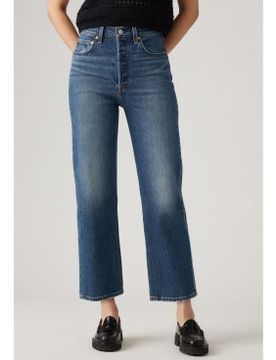 Para mujer. 72693-0218 Jeans rectos tobilleros Ribcage (27/29), Casual, Algodón, Denim