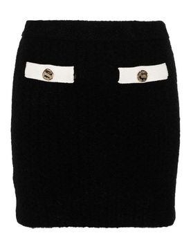 Gonna a maglia in fusione in cashmere nera