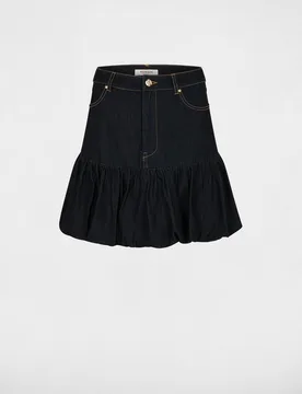 Falda corta globo de mezclilla denim - Morgan - FashionsVida