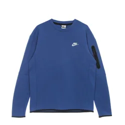 Felpa Leggera Girocollo Uomo Sportswear Tech Fleece Dk Marina Blue/light Bone