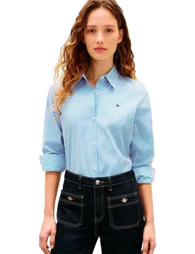 Camicia A Maniche Lunghe Ess Poplin Regular Fit Classic Ithaca Stp Mesmerizing Blue 44 - Tommy hilfiger - FashionsVida