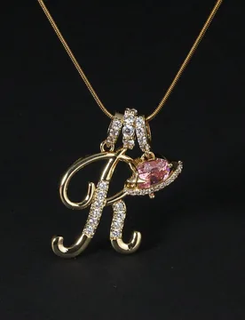Pieza Collar con colgante de corazón de circonita cúbica con diseño de 26 letras del alfabeto en inglés, colgante vintage clásico, adecuado para - Shein - FashionsVida