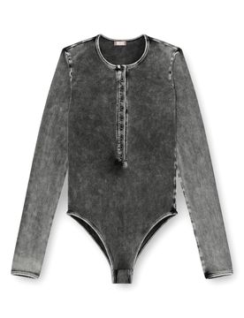 Long-Sleeved Bodysuit with Washable Effect - Size S
