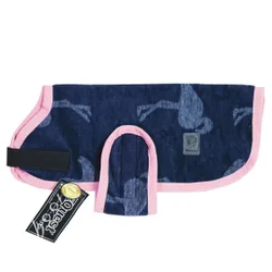Manski Dralon Hundedecke, navy flamingo-pink 35 cm