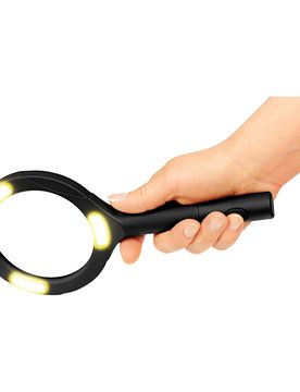 Lupe 3-fach mit LED schwarz