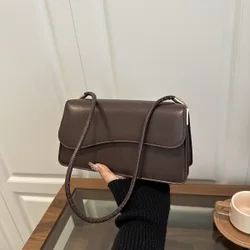 Bolso de hombro elegante minimalista de unicolor y estilo retro